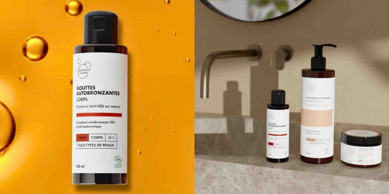 Gouttes autobronzantes corps Clémence & Vivien bio texture bronzage naturel routine corps l'Officina Paris